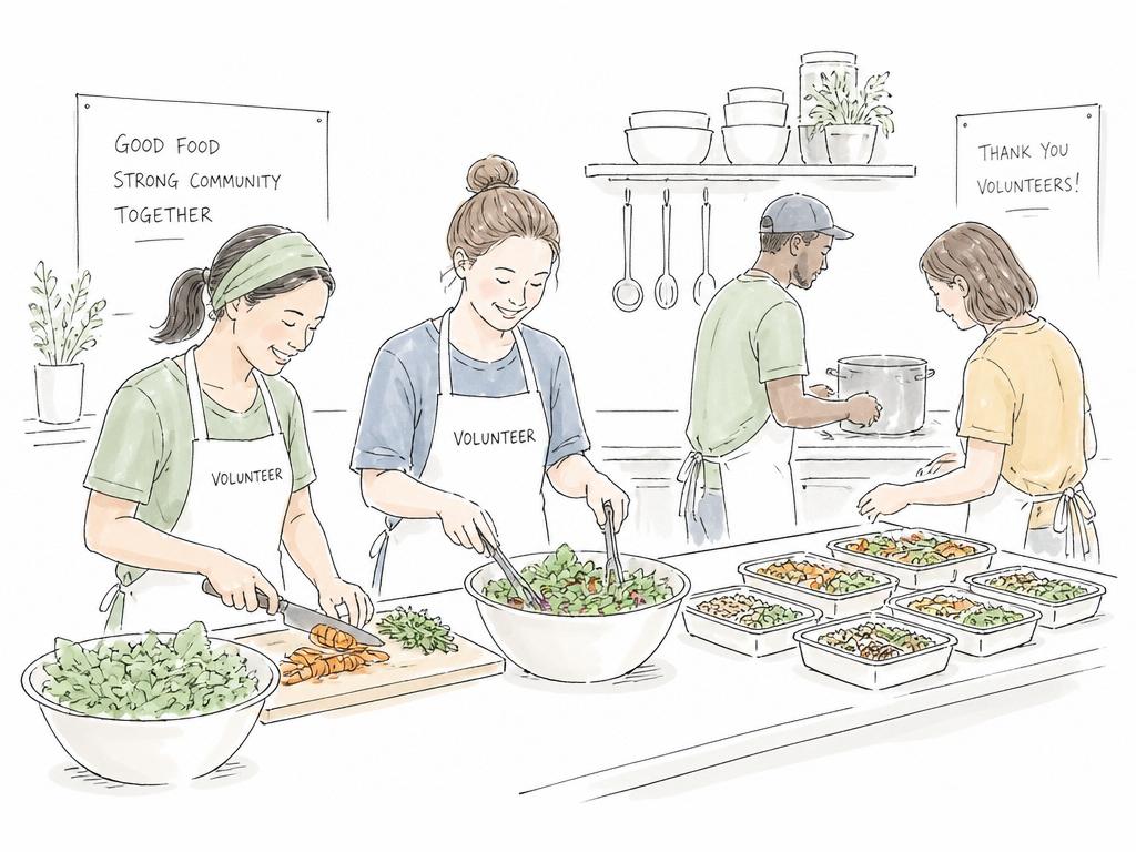 Community kitchen preparing fresh meals
